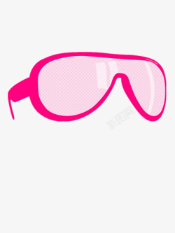 卡通粉红色眼镜素材
