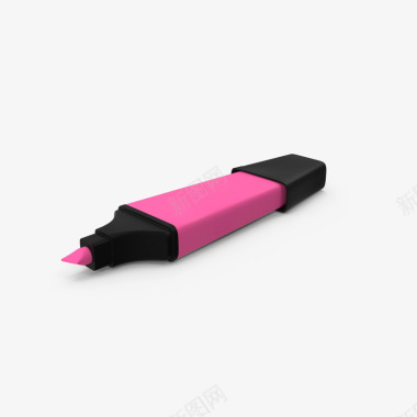 荧光鼠标一支粉色荧光笔图标图标