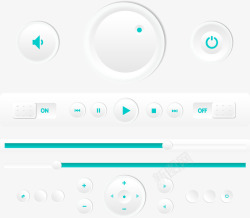 白色绿色播放控制台素材