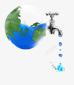珍惜水滴珍惜水源环保元素高清图片