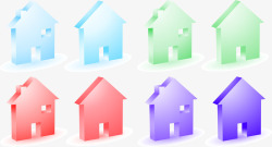 彩色小房子网站首页标志素材