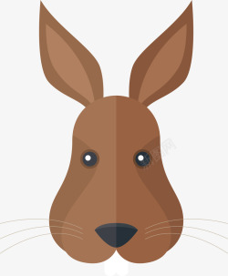 手绘卡通动物兔子头像矢量图素材