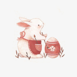 画彩蛋的小兔子素材