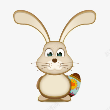 卡通兔子可爱兔子拿着橄榄球兔子图标图标