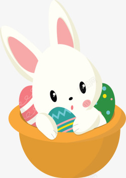 可爱呆萌的复活节兔子矢量图素材