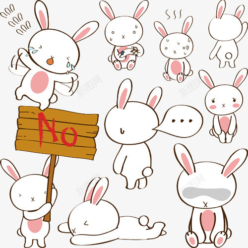 萌萌的小兔子png免抠素材_88icon https://88icon.com 儿童插画 卡通 卡通元素 小兔子 故事插画