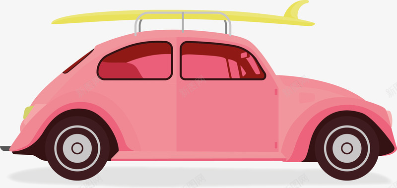 粉红色自驾游汽车png免抠素材_88icon https://88icon.com 小汽车 粉红色 自驾出游 自驾游