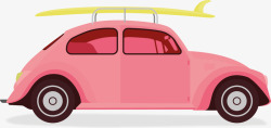 粉红色自驾游汽车素材