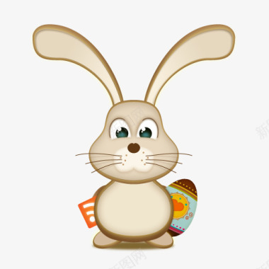 卡通兔子棕色兔子图标图标