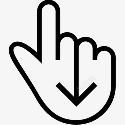 手势填山楂一个手指向下滑动手势手大纲符号图标高清图片