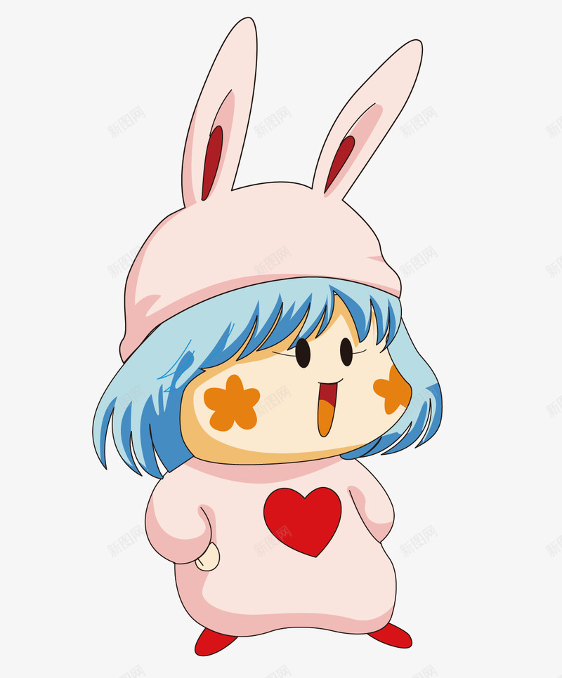 可爱的小兔子png免抠素材_88icon https://88icon.com 兔耳朵 可爱 小人 心形 粉色