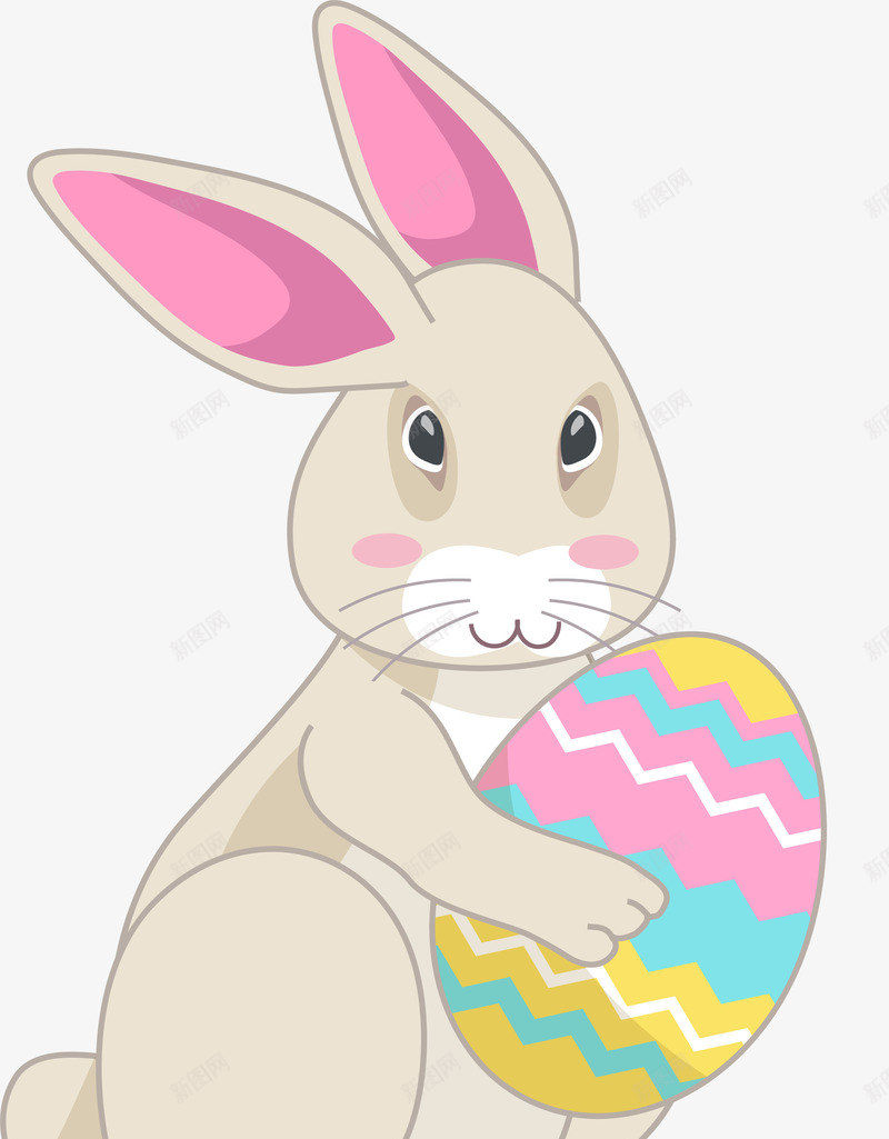 复活节抱着彩蛋的兔子png免抠素材_88icon https://88icon.com 可爱兔子 复活节 害羞 开心 抱着彩蛋的兔子 黄色兔子