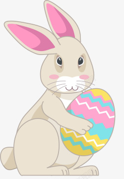 抱着彩蛋复活节抱着彩蛋的兔子高清图片
