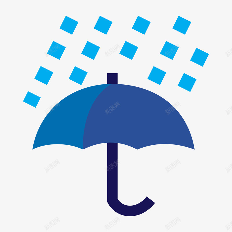 蓝色创意圆弧雨伞元素矢量图ai免抠素材_88icon https://88icon.com 光泽 创意 卡通插画 圆弧 水滴 蓝色 雨伞 矢量图