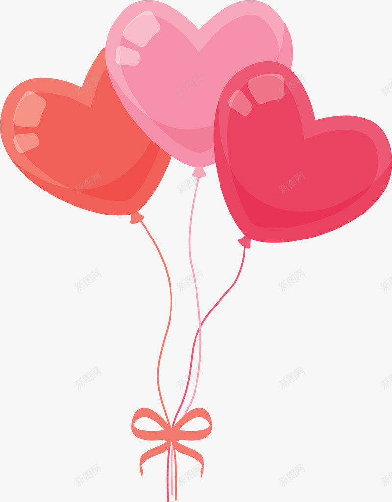 可爱粉红色爱心气球矢量图ai免抠素材_88icon https://88icon.com 气球 气球束 爱心气球 矢量png 粉红色 节日气球 矢量图