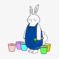 创意手绘兔子画画素材