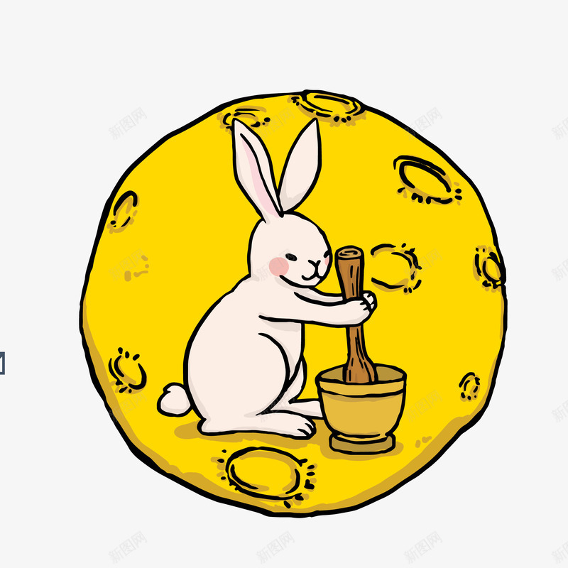 手绘月球兔子矢量图eps免抠素材_88icon https://88icon.com png免抠图 创意 动物 卡通 彩色 扁平 手绘 时尚 星球 月兔 矢量图