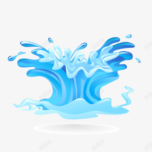 卡通精美水花蓝色装饰png免抠素材_88icon https://88icon.com 卡通小清新水花 水花装饰 瀑布水花 简约水花装饰 蓝色水花飞溅宣传设计 飞溅水花瀑布