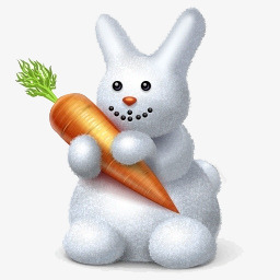 抱萝卜的兔子png免抠素材_88icon https://88icon.com 冬天 动物 白色 食物