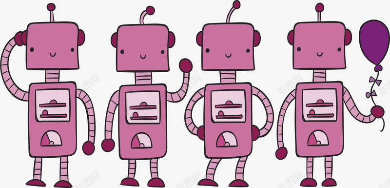 粉红色可爱家庭机器人矢量图ai免抠素材_88icon https://88icon.com 可爱机器人 家庭机器人 机器人 矢量png 粉红机器人 粉红色 矢量图