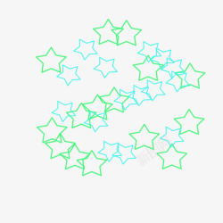 绿色五角星光效果图案素材