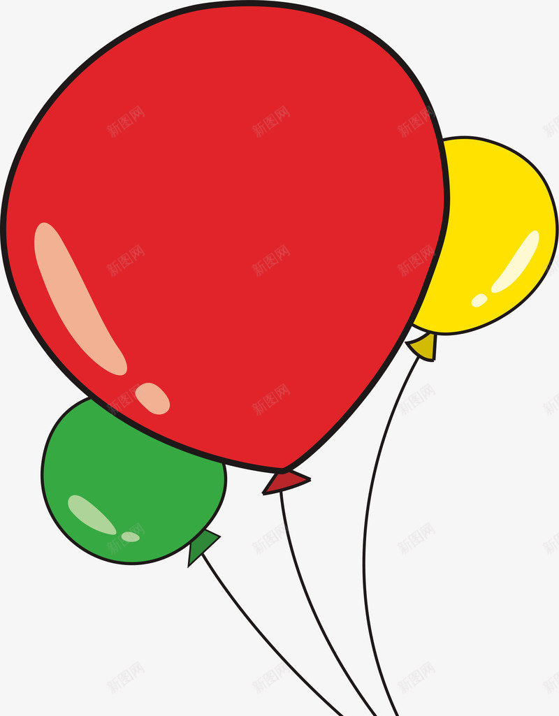 手绘气球矢量图ai免抠素材_88icon https://88icon.com AI 儿童 卡通 喜庆 彩色 手绘 气球 玩具 线条 矢量图