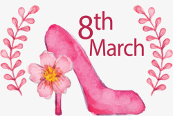 粉红色高跟鞋女人节矢量图素材