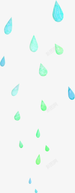 飘落雨滴蓝色飘落的雨滴高清图片