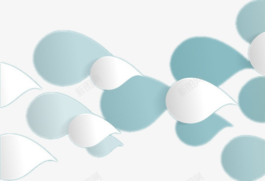 蓝白色水滴几何图png免抠素材_88icon https://88icon.com 创意设计 简单 装饰元素 设计图