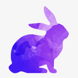 彩色野生兔子剪影矢量图素材