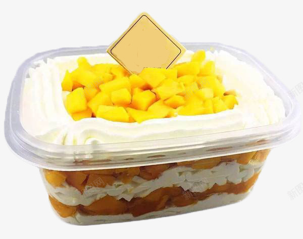 芒果千层蛋糕盒子装饰png免抠素材_88icon https://88icon.com 产品实物 千层盒子 宣传 水果 美味 蛋糕 装饰