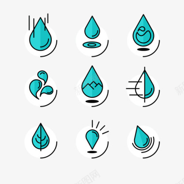 水水滴图标图标