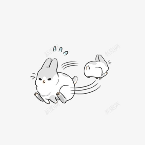 两只小兔子png免抠素材_88icon https://88icon.com png图形 png装饰 动物 小兔子 手绘 装饰