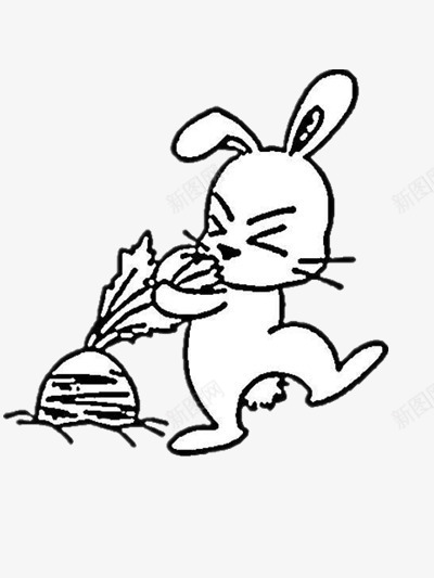 拔萝卜的小兔子png免抠素材_88icon https://88icon.com 兔子 动物 素材 萝卜