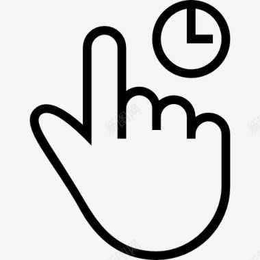 通过时间的流逝点击手势手指概述符号中风图标图标