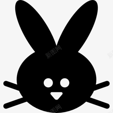 毛茸宠物可爱的兔子头图标图标