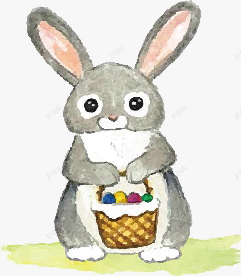 可爱复活节小兔子矢量图ai免抠素材_88icon https://88icon.com 兔子 兔子设计 动物 动物设计 可爱 复活节 矢量图