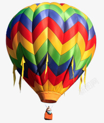 彩色条纹清新热气球素材