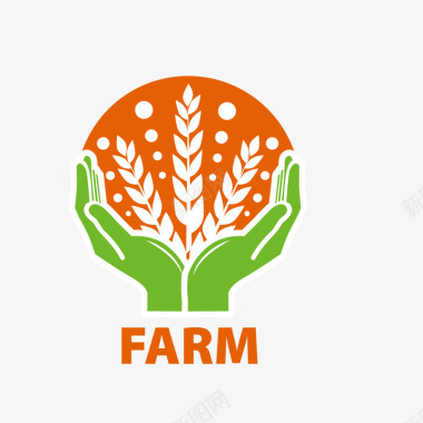 卡通农场风景卡通扁平化农场手势logo图标图标