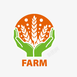 农场标志矢量卡通扁平化农场手势logo图标高清图片