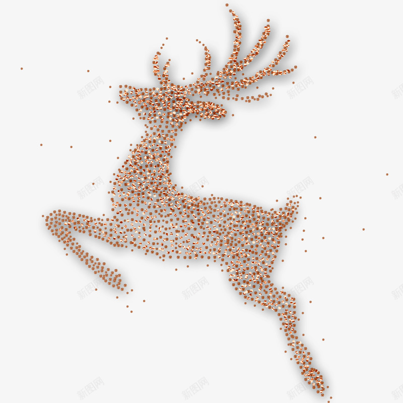 精致圣诞麋鹿装饰图png免抠素材_88icon https://88icon.com 免抠图 圣诞节 圣诞麋鹿 精致动物 设计图 金色光点