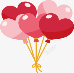 粉红色浪漫爱心气球矢量图素材