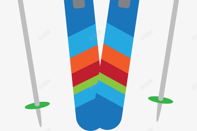 冬季运动蓝色滑雪板png免抠素材_88icon https://88icon.com 冬季滑雪 冬季运动 多彩条纹 滑雪运动 灰色滑雪杆 蓝色滑雪板