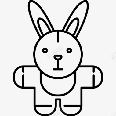 毛绒兔子图标图标