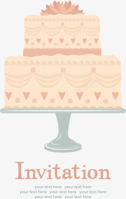 粉红色婚礼蛋糕矢量图素材