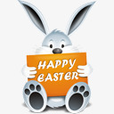 快乐小孩兔子快乐复活节兔子eastericonsset图标图标