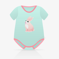 小兔子儿童服装矢量图素材