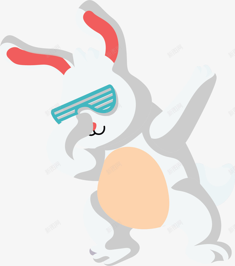 可爱跳舞白色兔子矢量图ai免抠素材_88icon https://88icon.com 兔子 白色兔子 矢量png 街舞兔子 跳舞 跳舞兔子 矢量图