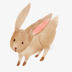水彩手绘小兔子矢量图素材
