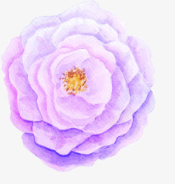 手绘紫色分层水墨花朵素材